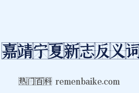 嘉靖宁夏新志反义词是什么意思的图片